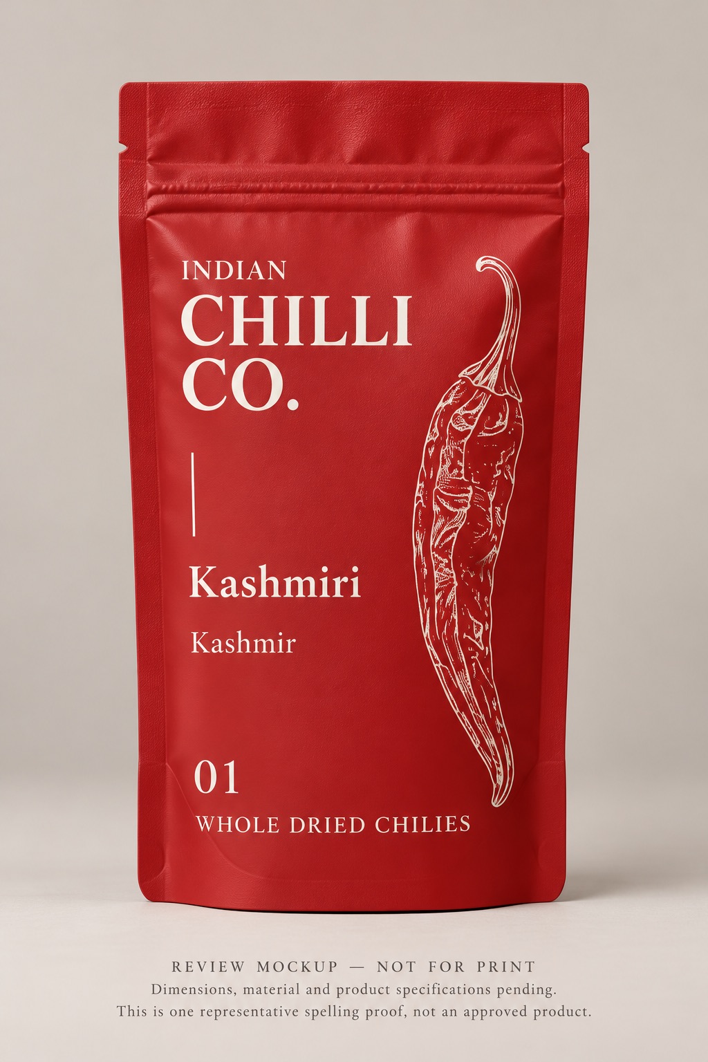Kashmiri pouch design mockup with visible not-for-print warning
